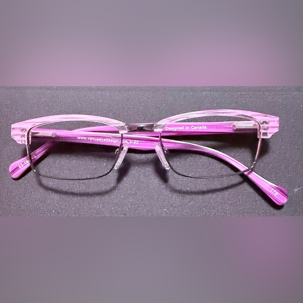 New Purple designer Rectangular Eyeglass frames - Picture 4 of 11